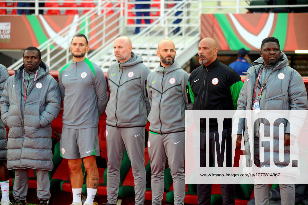 Coach Eric Chelle of Nigeria during the Africa Cup of Nations (AFCON) match between Uganda and Nigeria on December 30th, 2025 at Complexe Sportif De Stade, Fes, Morocco. Photo by Segun Ogunfeyitimi