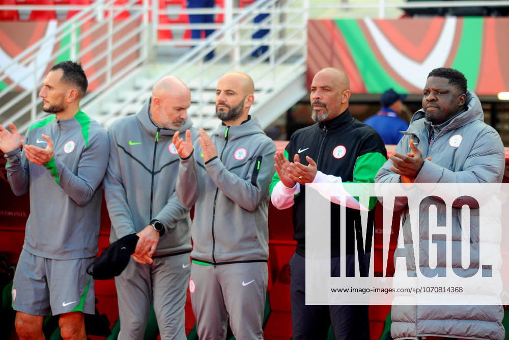 Coach Eric Chelle of Nigeria during the Africa Cup of Nations (AFCON) match between Uganda and Nigeria on December 30th, 2025 at Complexe Sportif De Stade, Fes, Morocco. Photo by Segun Ogunfeyitimi