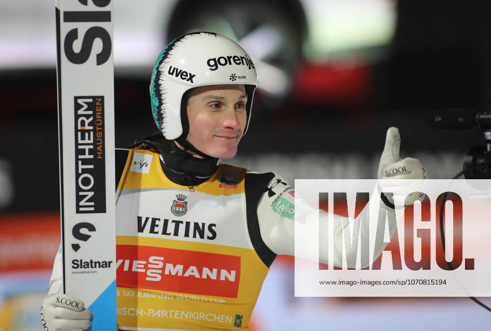 74 International Four Hills Tournament, Ski Jumping, Men, World Cup, Garmisch Partenkirchen, Qualification, 4hills, Great Olympic Hill PREVC Domen SLO m outrun standing, joy, thumbs up, winner of the qualification
