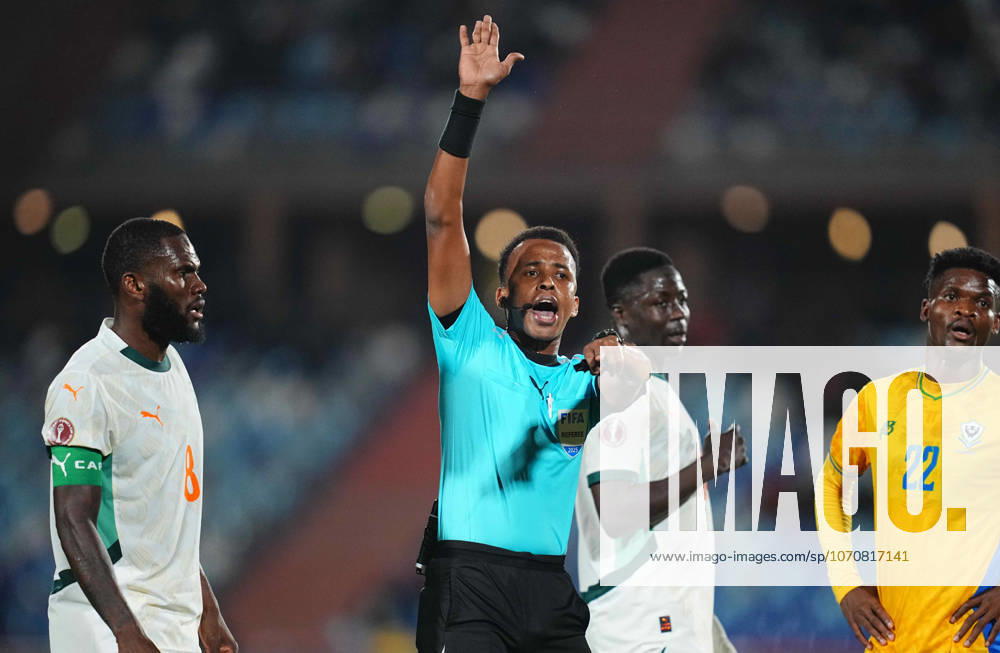 Omar Artan gestures during the Africa Cup Of Nations match between Gabon and Ivory Coast at Marrakesh Stadium on December 31, 2025 in Marrakech, Morocco Photo by Thor Wegner DeFodi Images