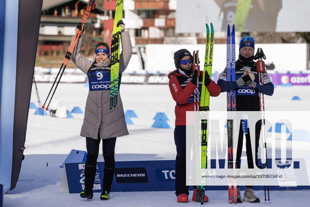 Ski Tour 2025 26 Stage 4 Toblach, Italy 20260101 USA s Jessie Diggins won the women s 20 km pursuit start classic in the Tour de Ski Sweden s Moa Ilar came second and Austria s Teresa Stadlober came third Photo Terje Pedersen NTB Toblach Italy RESTRICTED USE FOR BETTING COMPANIES