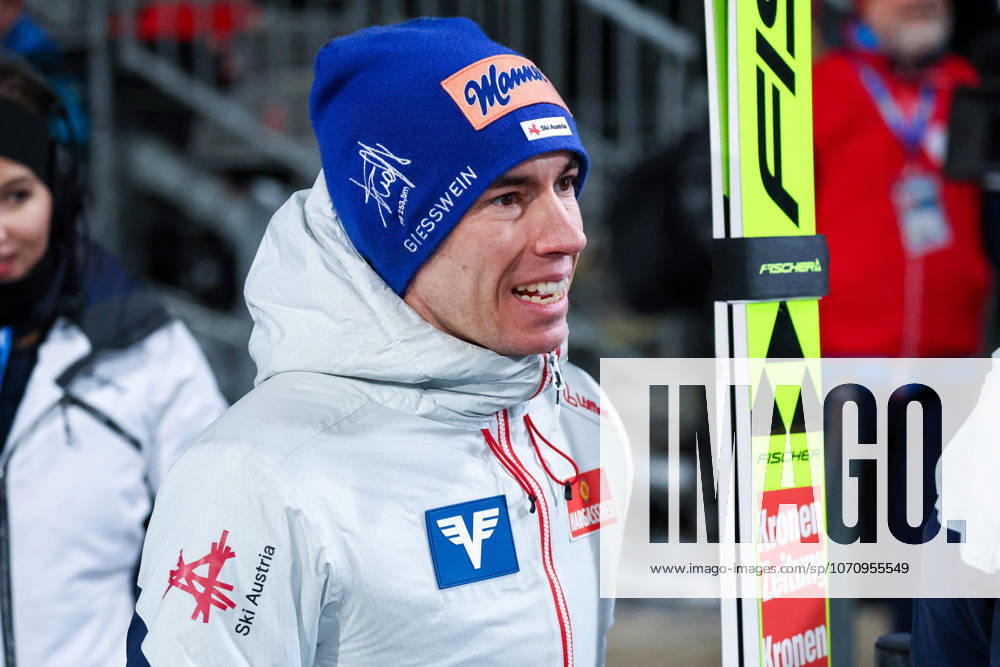 Bischofshofen, Austria 05 January 2026 74 Four Hills Tournament Bischofshofen 2025 2026 Qualification In the picture Stefan Kraft Austria AUT Paul Außerleitner Ski jump