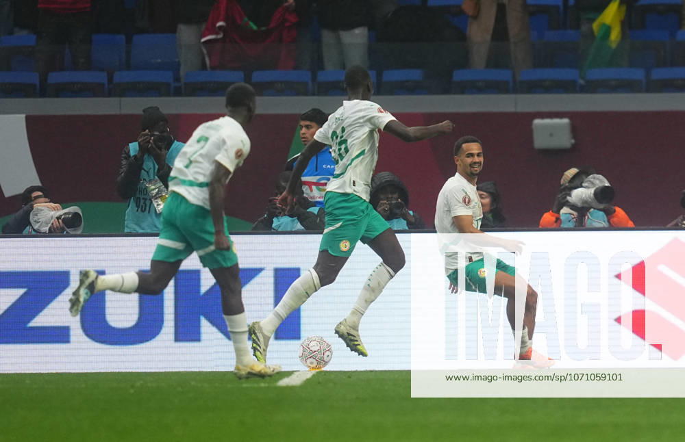 Iliman Cheikh Baroy Ndiaye Senegal scores and celebrates his teams first goal during the Africa Cup Of Nations match between Senegal and Mali at Tangier Stadium on January 9, 2026 in Tangier, Morocco Photo by Thor Wegner DeFodi Images