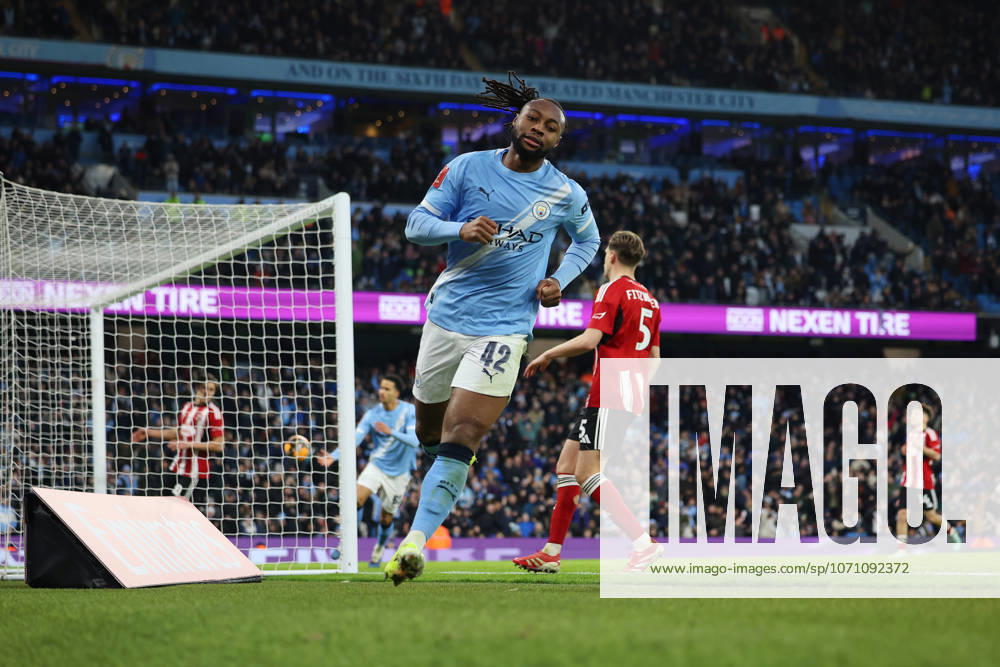 Antoine Semenyo of Manchester City celebrates scoring a goal to make it 6-0 Manchester City v Exeter City, Emirates FA Cup, Third Round, Football, Etihad Stadium, Manchester, UK - 10 Jan 2026Manchester Etihad Stadium United Kingdom