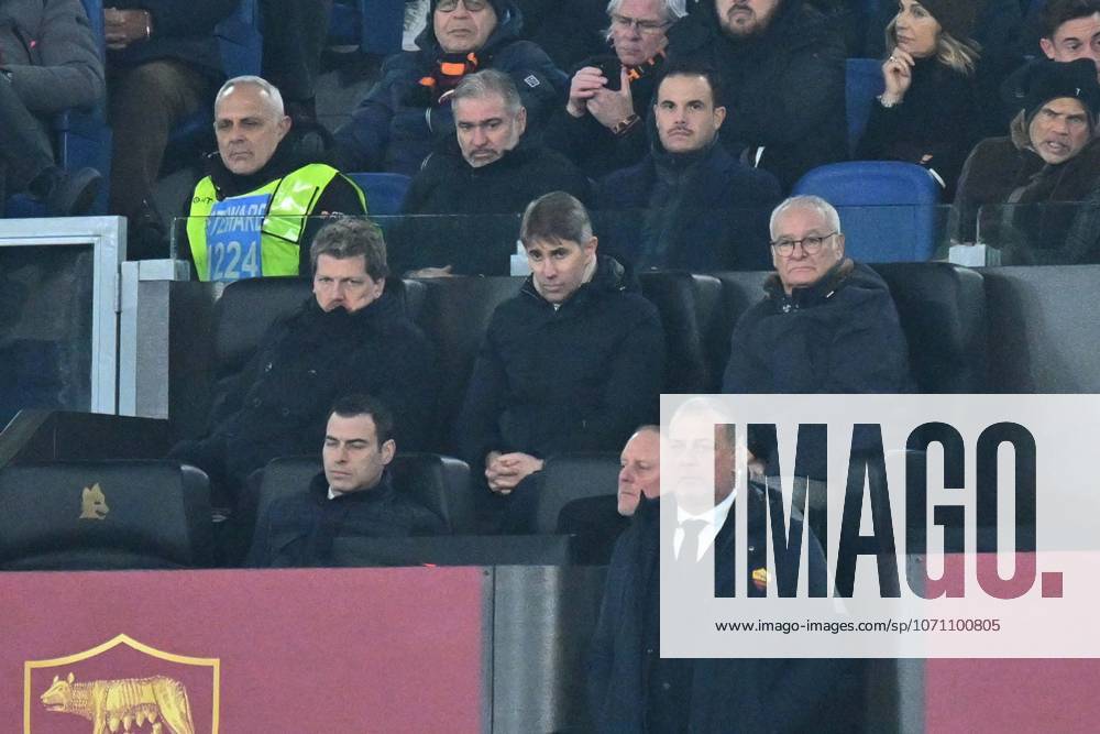 Foto IPP Felice De Martino Roma 10 01 2026 Calcio Campionato serie A 2025-2026 Roma - Sassuolo Nella foto: Frederic Massara e Claudio Ranieri Italy Photo Press World Copyright Roma italy Italia ITALY