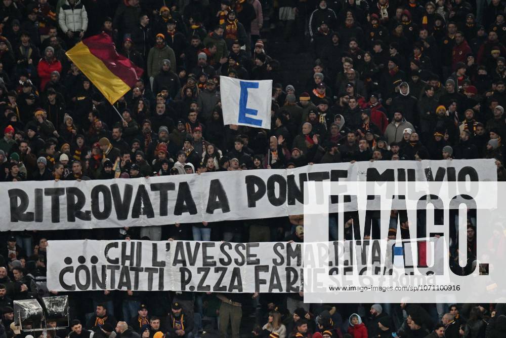 Foto IPP Felice De Martino Roma 10 01 2026 Calcio Campionato serie A 2025-2026 Roma - Sassuolo Nella foto: Striscione tifosi roma Italy Photo Press World Copyright Roma italy Italia ITALY