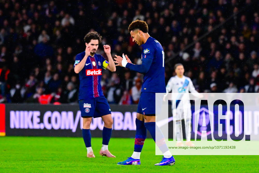 Desire Doue ( PSG ) looks dejected during the French Cup match between Paris Saint Germain and Paris Football Club at Parc Des Princes on January 12 , 2026 in Paris, France. ( Photo by Federico Pestelini PsnewZ ) -