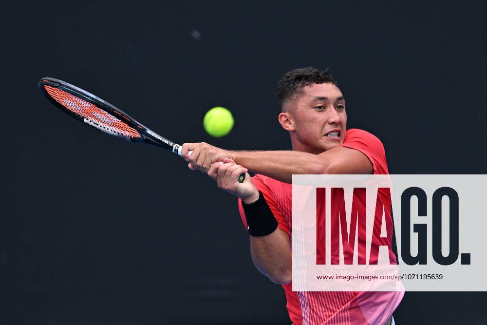 TENNIS AUSTRALIAN OPEN QUALIFYING, James Mccabe of Australia in action against Pavle Marinkov of Australia during the qualifying match for the Australian Open tennis tournament at Melbourne Park in Melbourne, Tuesday, January 13, 2026. ( NO ARCHIVING, MELBOURNE VICTORIA AUSTRALIA