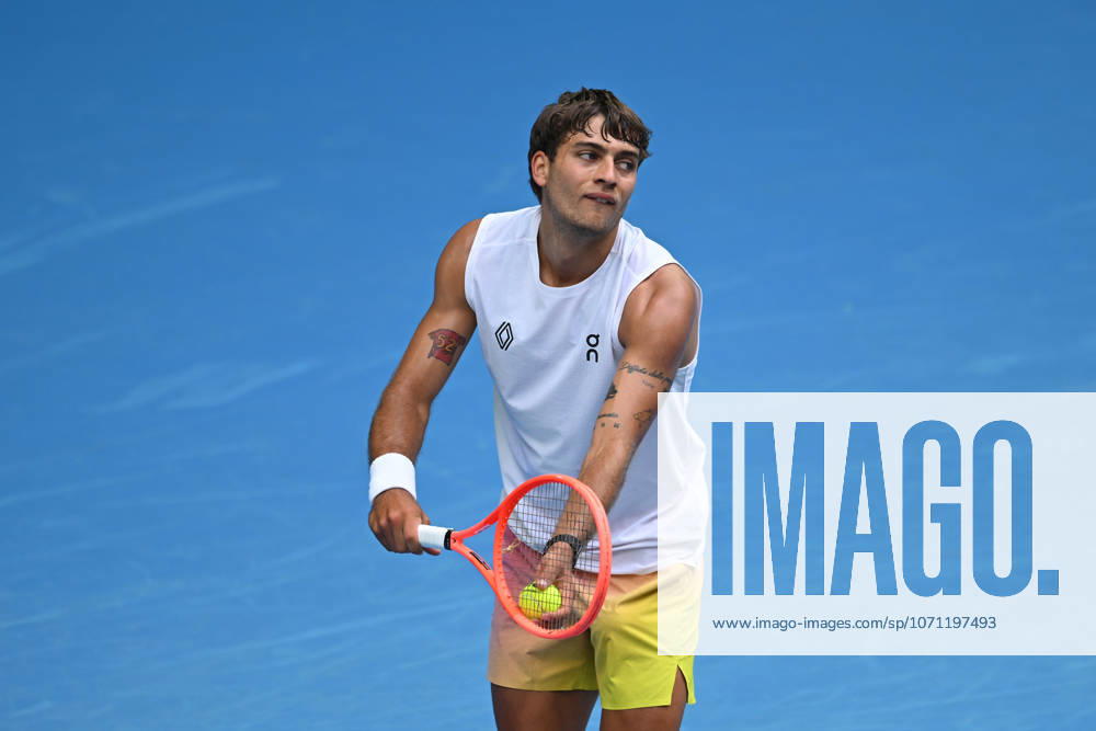 TENNIS AUSTRALIAN OPEN PRACTICE, Flavio Cobolli of Italy in action during a practise session ahead of the Australian Open tennis tournament at Melbourne Park in Melbourne, Tuesday, January 13, 2026. ( NO ARCHIVING MELBOURNE VICTORIA AUSTRALIA