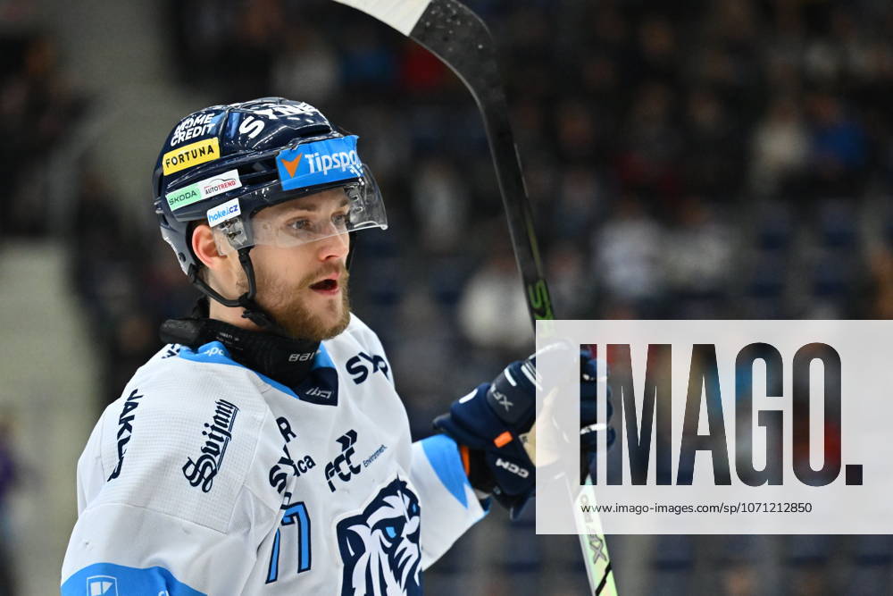 Utkani 39. kola hokejove extraligy: Bili Tygri Liberec - Banes Motor Ceske Budejovice, 13. ledna 2026, Liberec. Martin Fasko-Rudas z Liberce, autor pateho golu. (CTKxPhoto RadekxPetrasek) CTKPhotoP2026011308506 CTKPhotoP2026011308506