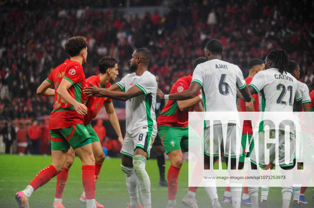 Nigeria and Morocco during the Africa Cup of Nations (AFCON) match between Nigeria and Morocco at Prince Moulay El Hassan Stadium on January 14th in Rabat, Morocco. Photo by Segun Ogunfeyitimi