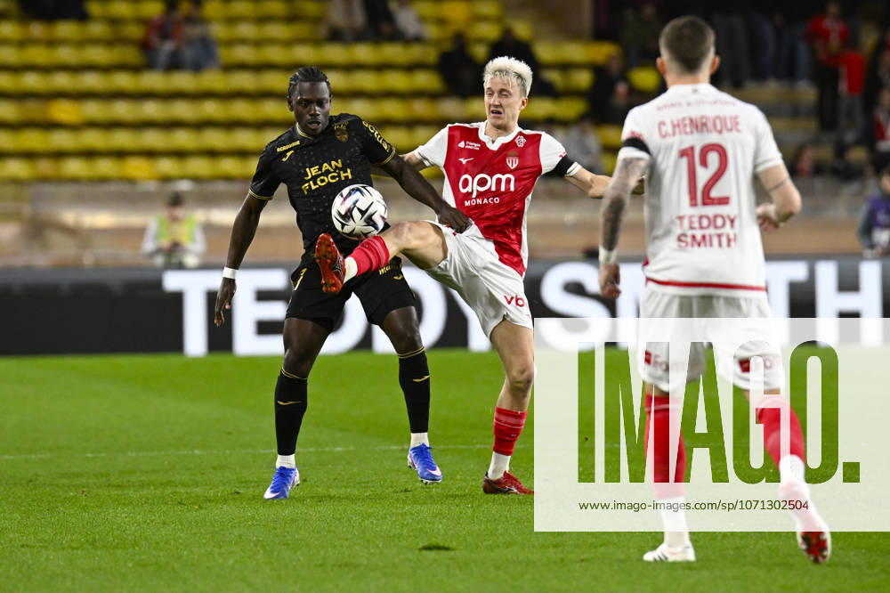 Jean-Victor Makengo (FC Lorient) Aleksandr Golovin (ASM) - Ligue 1 McDonalds match between AS Monaco and FC Lorient on January 16, 2026 at the Louis II Stadium in Monaco.