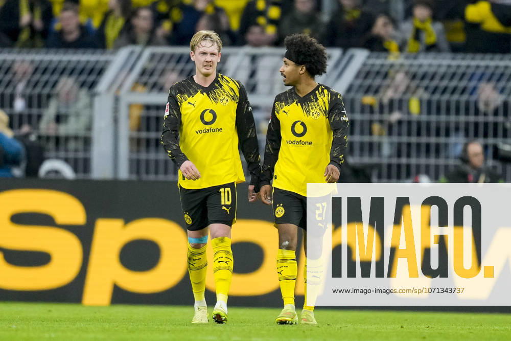 Julian Brandt Borussia Dortmund and Karim Adeyemi Borussia Dortmund waehrend des spiels der Bundesliga zwischen Borussia Dortmund und FC St Pauli, Signal Iduna Park am 17 January 2026 in Dortmund, Germany Photo by Alex Gottschalk DeFodi Images Julian Brandt Borussia Dortmund and Karim Adeyemi Borussia Dortmund during the Bundesliga match between Borussia Dortmund and FC St Pauli at Signal Iduna Park on January 17, 2026 in Dortmund, Germany Photo by Alex Gottschalk DeFodi Images DFL regulations prohibit any use of photographs as image sequences and or quasi video Photo by Alex Gottschalk DeFodi Images DFL regulations prohibit any use of photographs as image sequences and or quasi video