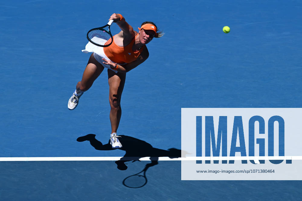 TENNIS AUSTRALIAN OPEN, Leolia Jeanjean of France serves during the Womens 1st round match against Maria Sakkari of Greece on day 1 of the 2026 Australian Open tennis tournament at Melbourne Park in Melbourne, Sunday, January 18, 2026. ( NO ARCHIVING MELBOURNE VICTORIA AUSTRALIA