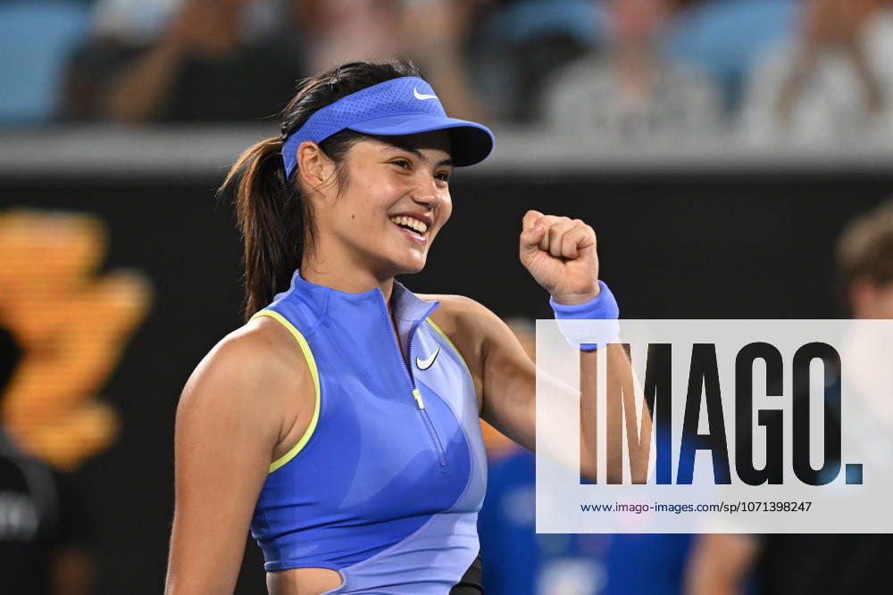 TENNIS AUSTRALIAN OPEN, Emma Raducanu of Great Britain celebrates after winning the Womens Singles first round match against Mananchaya Sawangkaew of Thailand on day 1 of the 2026 Australian Open tennis tournament at Melbourne Park in Melbourne, Sunday, January 18, 2026. ( NO ARCHIVING MELBOURNE VICTORIA AUSTRALIA