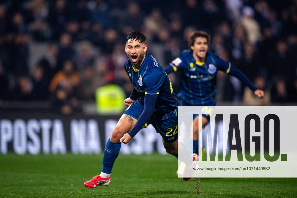 GUIMARAES, PORTUGAL - JANUARY 18: ALAN VARELA from FC Porto is seen celebrating his goal during the Liga Portugal Betclic 2025 26 match between Vitoria SC and FC Porto, at Estadio Dom Afonso Henriques on January 18, 2026 in Guimaraes, Portugal Guimaraes Portugal - ZUMAl192 20260118_zsp_l192_054