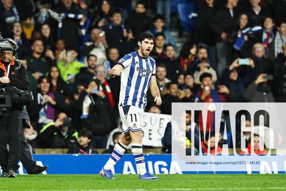 Goncalo Guedes (Sociedad), JANUARY 18, 2026 - Football Soccer : Guedes celebrate after his goal during Spanish LaLiga EA Sports match between Real Sociedad - Club Atletico de Madrid at the Estadio de Anoeta in San Sebastian, Spain. Noxthirdxpartyxsales aflo_316586891