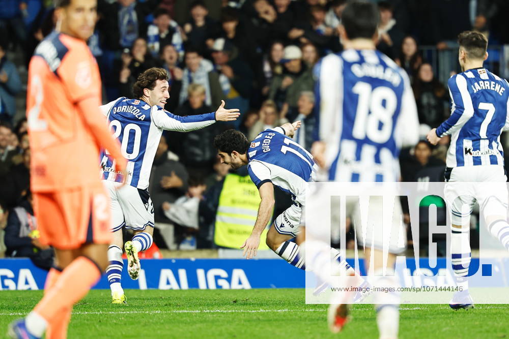 Goncalo Guedes (Sociedad), JANUARY 18, 2026 - Football Soccer : Guedes celebrate after his goal during Spanish LaLiga EA Sports match between Real Sociedad - Club Atletico de Madrid at the Estadio de Anoeta in San Sebastian, Spain. Noxthirdxpartyxsales aflo_316586905