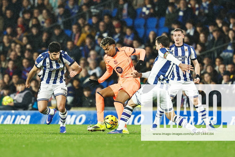 Lamine Yamal (Barcelona), JANUARY 18, 2026 - Football Soccer : Spanish LaLiga EA Sports match between Real Sociedad - Club Atletico de Madrid at the Estadio de Anoeta in San Sebastian, Spain. Noxthirdxpartyxsales aflo_316587197