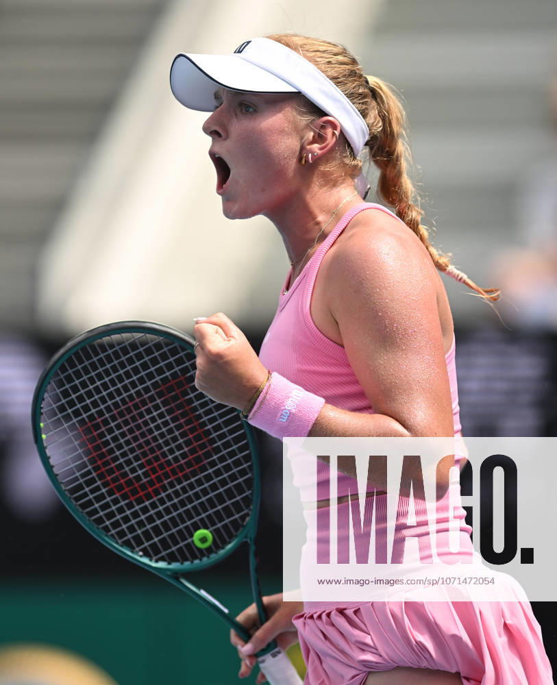TENNIS AUSTRALIAN OPEN, Taylah Preston of Australia reacts during the Womens 1st round match against Shuai Zhang of China on day 3 of the 2026 Australian Open tennis tournament at Melbourne Park in Melbourne, Tuesday, January 20, 2026. ( NO ARCHIVING MELBOURNE VICTORIA AUSTRALIA
