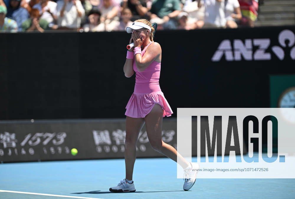 TENNIS AUSTRALIAN OPEN, Taylah Preston of Australia reacts after winning the Womens 1st round match against Shuai Zhang of China on day 3 of the 2026 Australian Open tennis tournament at Melbourne Park in Melbourne, Tuesday, January 20, 2026. ( NO ARCHIVING MELBOURNE VICTORIA AUSTRALIA
