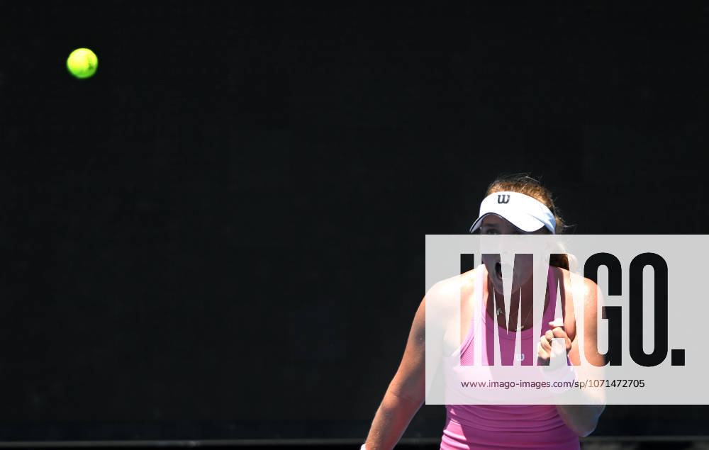 TENNIS AUSTRALIAN OPEN, Taylah Preston of Australia reacts during the Womens 1st round match against Shuai Zhang of China on day 3 of the 2026 Australian Open tennis tournament at Melbourne Park in Melbourne, Tuesday, January 20, 2026. ( NO ARCHIVING MELBOURNE VICTORIA AUSTRALIA