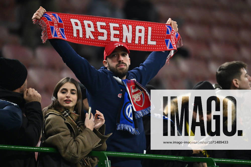 FC Internazionale Milano v Arsenal FC - UEFA Champions League 2025 26 League Phase MD7 Supporters of Arsenal F.C. attend the UEFA Champions League phase day 7 football match between F.C. Inter and Arsenal F.C. at the San Siro Stadium in Milan, Italy, on January 20, 2026. Milan Italy