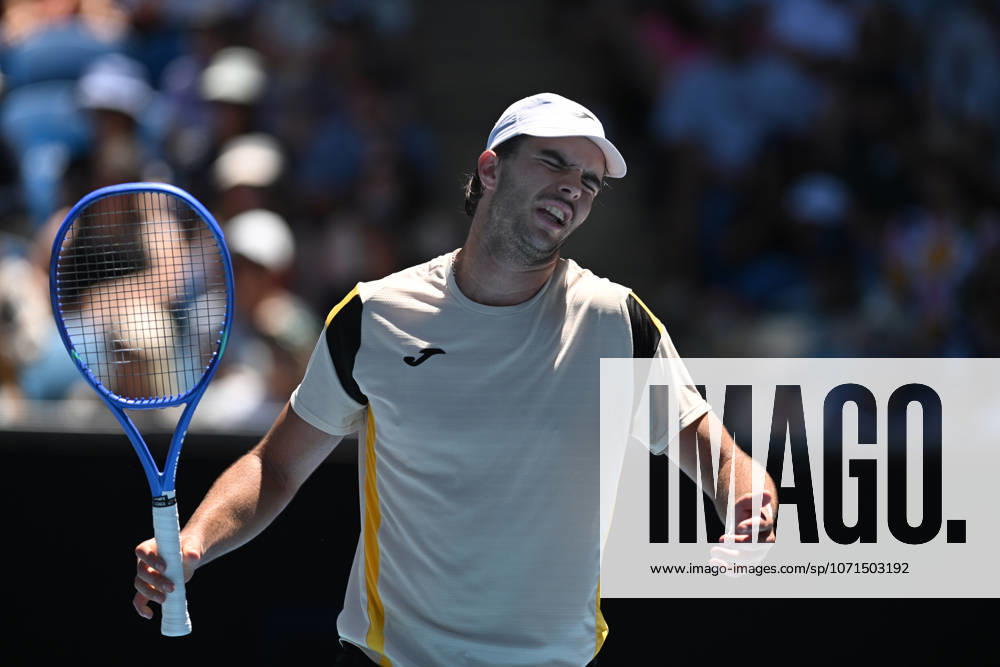 TENNIS AUSTRALIAN OPEN, Jaime Faria of Portugal in action during his match against Andrey Rublev of Russia on day 4 of the 2026 Australian Open tennis tournament at Melbourne Park in Melbourne, Wednesday, January 21, 2026. ( NO ARCHIVING MELBOURNE VICTORIA AUSTRALIA