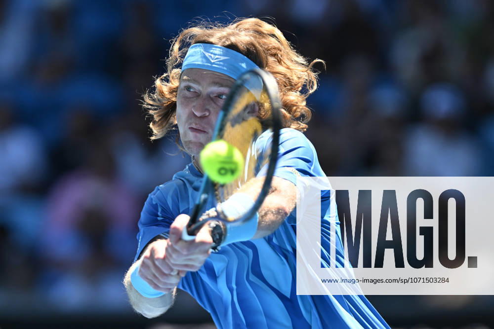 TENNIS AUSTRALIAN OPEN, Andrey Rublev of Russia in action during his match against Jaime Faria of Portugal on day 4 of the 2026 Australian Open tennis tournament at Melbourne Park in Melbourne, Wednesday, January 21, 2026. ( NO ARCHIVING MELBOURNE VICTORIA AUSTRALIA