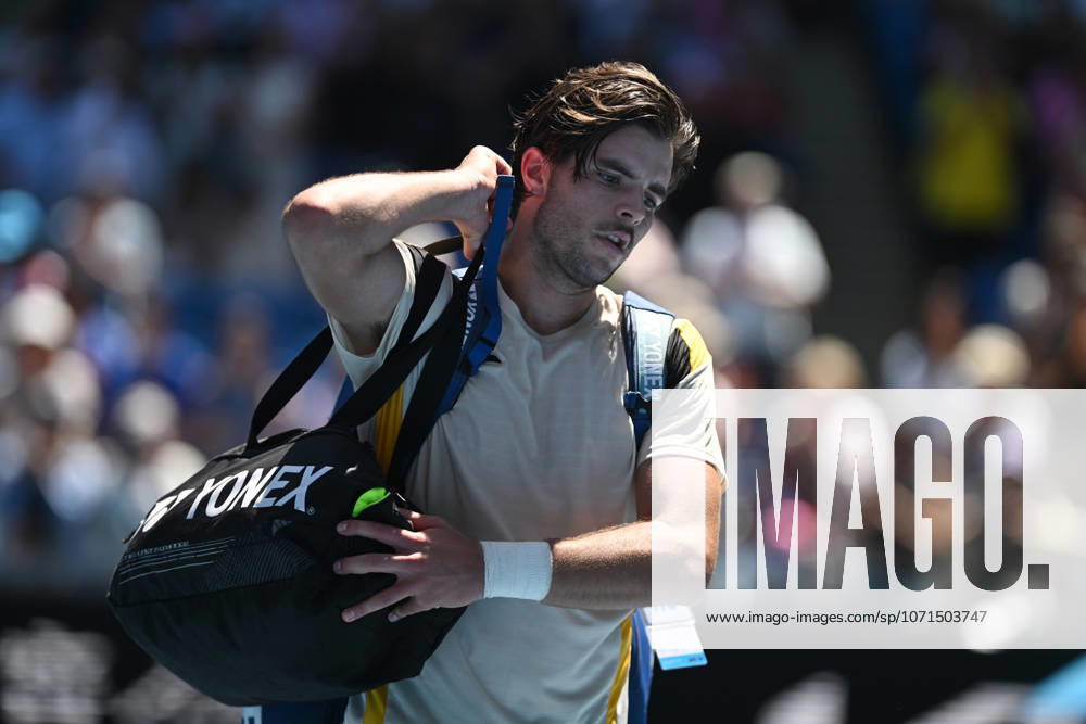 TENNIS AUSTRALIAN OPEN, Jaime Faria of Portugal following his loss to Andrey Rublev of Russia on day 4 of the 2026 Australian Open tennis tournament at Melbourne Park in Melbourne, Wednesday, January 21, 2026. ( NO ARCHIVING MELBOURNE VICTORIA AUSTRALIA
