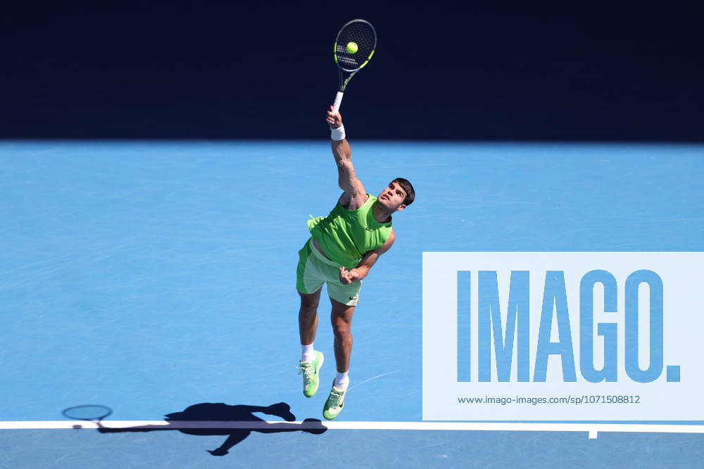 Carlos Alcaraz, ESP, during second round of 2026 Australian Open in Melbourne