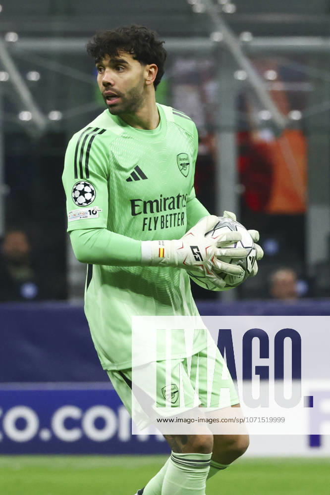 FC Internazionale Milano v Arsenal FC - UEFA Champions League 2025 26 League Phase MD7 David Raya plays during the UEFA Champions League 2025 26 match between FC Internazionale and FC Arsenal in Milano, Italy, on January 20, 2026, at Giuseppe Meazza stadium Milano Milano Italy