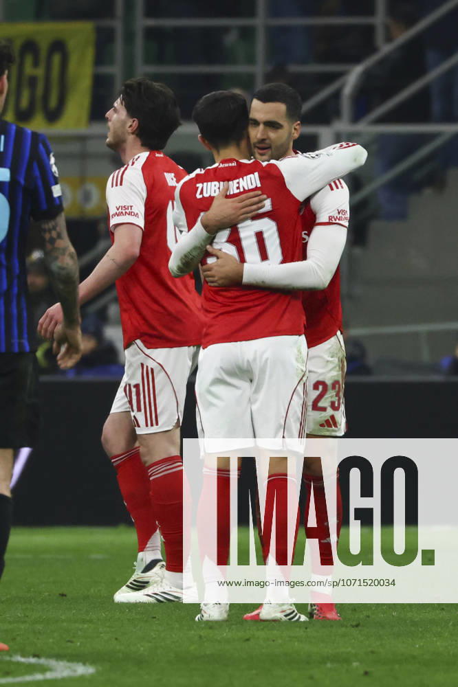 FC Internazionale Milano v Arsenal FC - UEFA Champions League 2025 26 League Phase MD7 Martin Zubimendi and Mikel Merino are in action during the UEFA Champions League 2025 26 match between FC Internazionale and FC Arsenal in Milano, Italy, on January 20, 2026, at Giuseppe Meazza stadium Milano Milano Italy