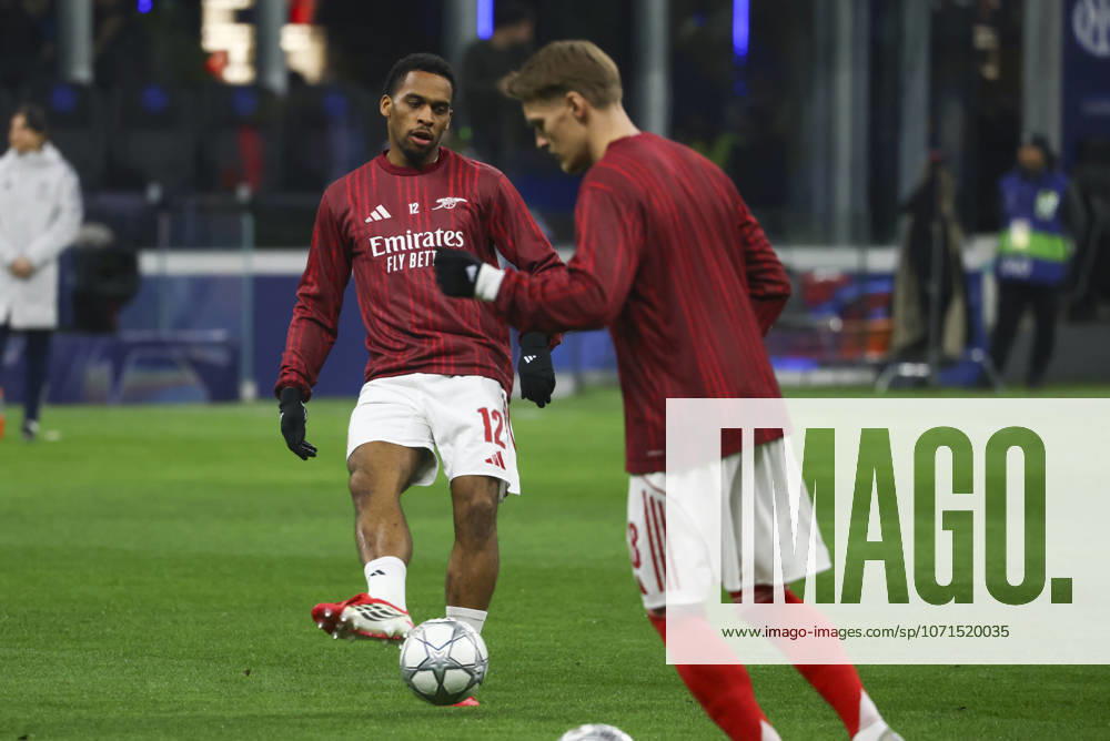 FC Internazionale Milano v Arsenal FC - UEFA Champions League 2025 26 League Phase MD7 Jurrien Timber plays during the UEFA Champions League 2025 26 match between FC Internazionale and FC Arsenal in Milano, Italy, on January 20, 2026, at Giuseppe Meazza stadium Milano Milano Italy