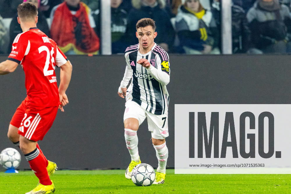 Francisco Conceicao seen during Champions League league phase game between Juventus FC and SL Benfica (Maciej Rogowski Ball Raw Images) Turin Juventus Stadium Italy