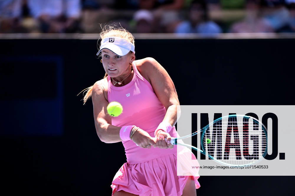 TENNIS AUSTRALIAN OPEN, Taylah Preston of Australia in action during the Womens 2nd round match against Linda Noskova of Czechia on day 5 of the 2026 Australian Open tennis tournament at Melbourne Park in Melbourne, Wednesday, January 22, 2026. ( NO ARCHIVING MELBOURNE VICTORIA AUSTRALIA