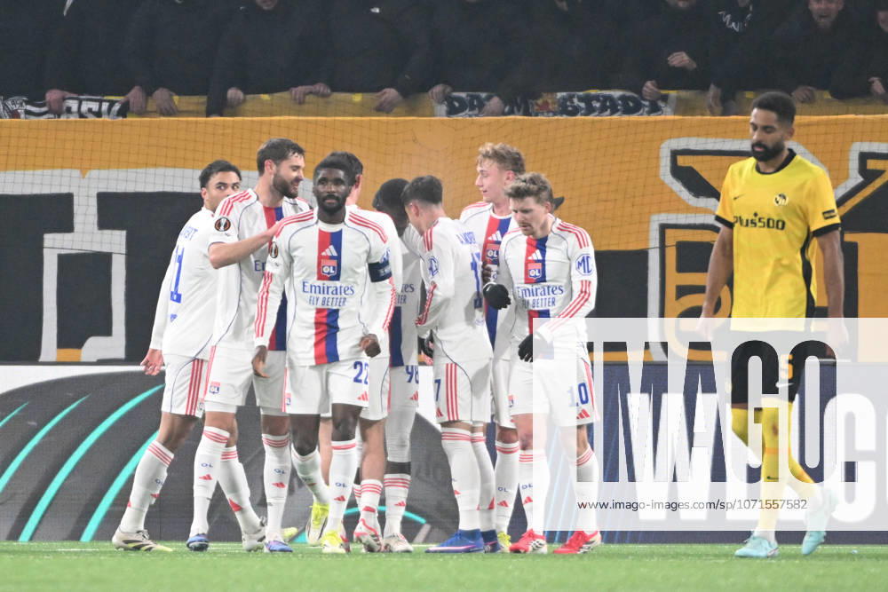 BERN, SWITZERLAND JANUARY 22 Ainsley Maitland Niles of Olympique Lyonnais celebrating his Score 0 1 during the UEFA Europa League 2025 26 League Phase MD7 match between BSC Young Boys and Olympique Lyonnais at Stadion Wankdorf on January 22, 2026 in Bern, Switzerland Bern Stadion Wankdorf Bern Switzerland