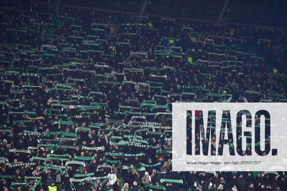 UEFA Europa League, Ferencvaros vs Panathinaikos - Fans of Ferencvaros react during the UEFA Europa League league phase matchday 7 soccer match between Ferencvaros and Panathinaikos held at Ferencvaros Stadion in Budapest, Hungary, 22 January 2025. IMAGO ONE INCH PRODUCTIONS BUDAPEST HUNGARY