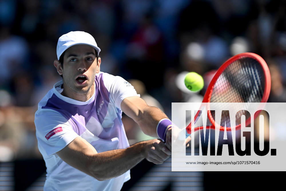 TENNIS AUSTRALIAN OPEN, Nuno Borges of Portugal in action during the 3rd round match against Learner Tien of the USA on day 6 of the 2026 Australian Open tennis tournament at Melbourne Park in Melbourne, Friday, January 23, 2026. ( NO ARCHIVING MELBOURNE VICTORIA AUSTRALIA