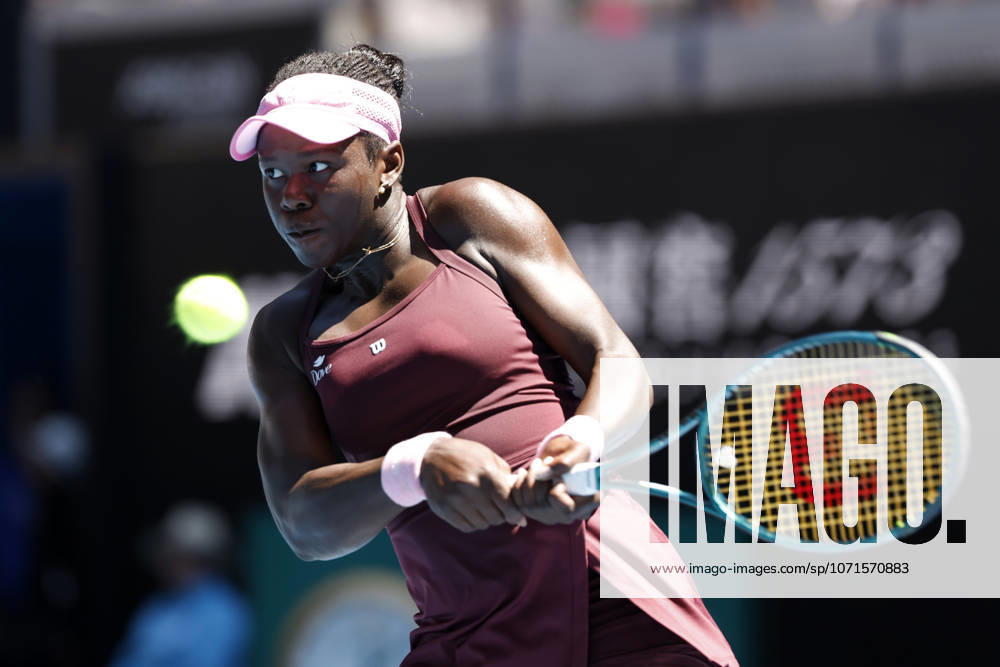 TENNIS AUSTRALIAN OPEN, Victoria Mboko of Canada in action during the Womens 3rd round match against Clara Tauson of Denmark on day 6 of the 2026 Australian Open tennis tournament at Melbourne Park in Melbourne, Friday, January 23, 2026. ( NO ARCHIVING MELBOURNE VICTORIA AUSTRALIA