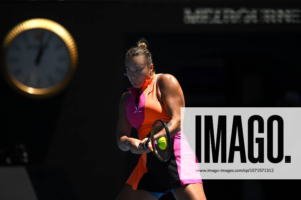 TENNIS AUSTRALIAN OPEN, Aryna Sabalenka of Russia in action during the Womens 3rd round match against Anastasia Potapova of Austria on day 6 of the 2026 Australian Open tennis tournament at Melbourne Park in Melbourne, Friday, January 23, 2026. ( NO ARCHIVING MELBOURNE VICTORIA AUSTRALIA
