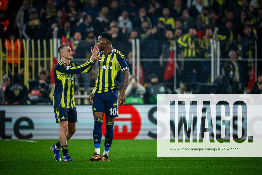 Fenerbahce vs Aston Villa UEFA Europa League 2025-26 MD7 Kerem Akturkoglu of Fenerbahce SK and Jhon Duran of Fenerbahce SK celebrate a goal that is later disallowed following a VAR decision. Fenerbahce and Aston Villa faced each other at UEFA Europa League 2025 26 League Phase MD7. The match took place in Chobani Fenerbahce Sukru Saracoglu Stadium on January 22th, 2026. Istanbul Istanbul Turkey