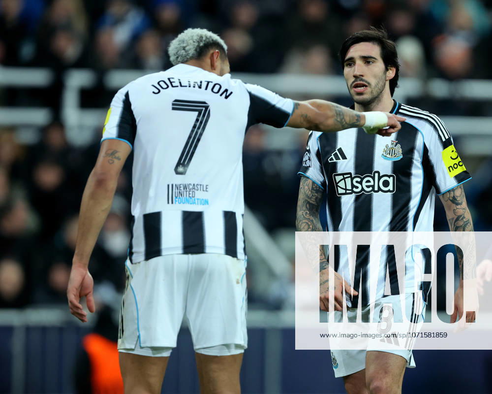 Newcastle United FC v PSV Eindhoven - UEFA Champions League 2025 26 League Phase MD7 Joelinton and Sandro Tonali of Newcastle United on the pitch during the UEFA Champions League 2025 26 League Phase MD7 match between Newcastle United FC and PSV Eindhoven at St James Park on January 21, 2026 in Newcastle upon Tyne, England. WARNING! This Photograph May Only Be Used For Newspaper And Or Magazine Editorial Purposes. May Not Be Used For Publications Involving 1 player, 1 Club Or 1 Competition Without Written Authorisation From Football DataCo Ltd. For Any Queries, Please Contact Football DataCo Ltd on +44 (0) 207 864 9121 Newcastle upon Tyne St. James Park England United Kingdom