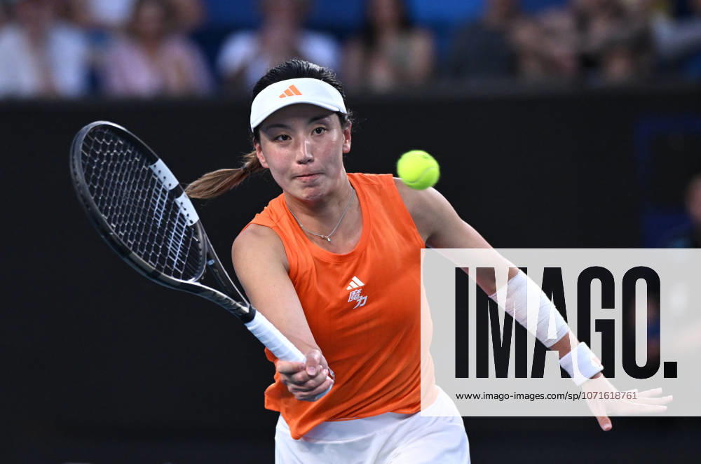 TENNIS AUSTRALIAN OPEN, Xinyu Wang of China in action during the Womens 3rd round match against Linda Noskova of Czech Republic on day 7 of the 2026 Australian Open tennis tournament at Melbourne Park in Melbourne, Saturday, January 24, 2026. ( NO ARCHIVING MELBOURNE VICTORIA AUSTRALIA
