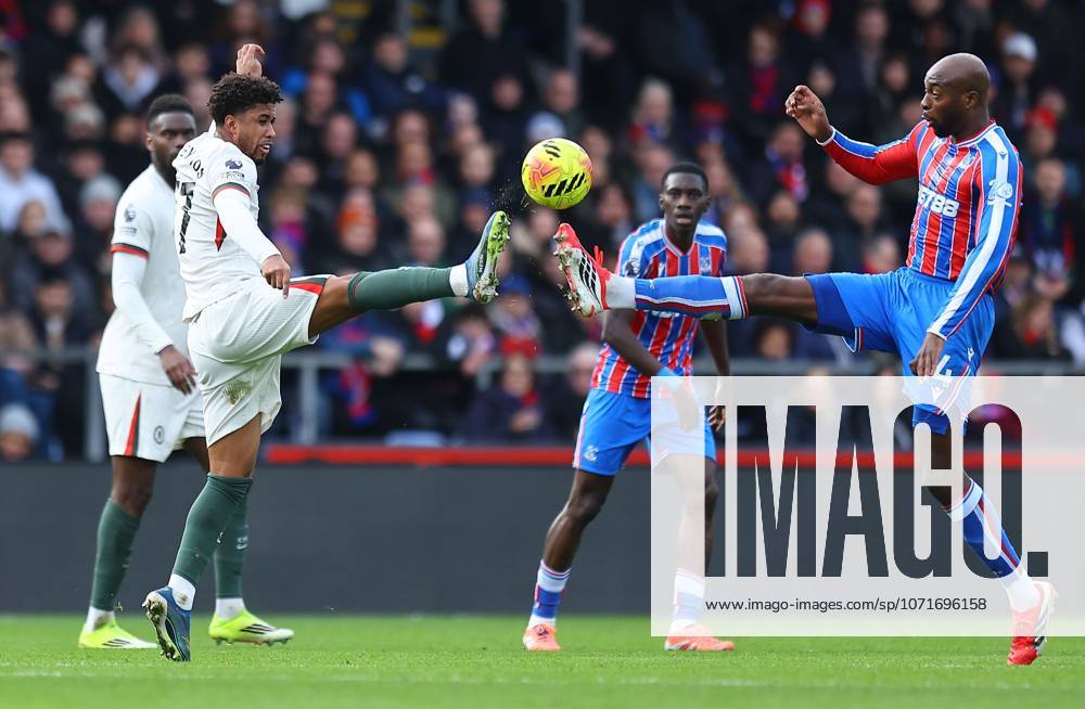 Andrey Santos of Chelsea competes for the ball with Jean-Philippe Mateta of Crystal Palace Crystal Palace v Chelsea, Premier League, Football, Selhurst Park, London, UK - 25 Jan 2026London Selhurst Park United Kingdom