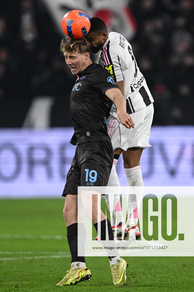Cm Torino 25 01 2026 - campionato di calcio serie A Juventus-Napoli foto Cristiano Mazzi Image nella foto: Rasmus Hojlund-Gleison Bremer
