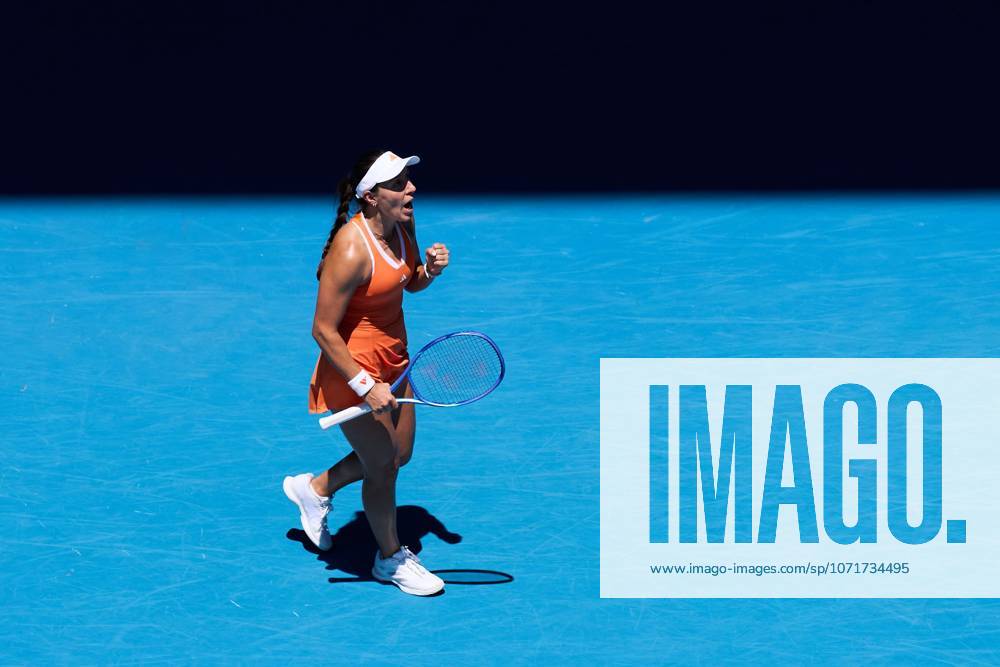 Jessica Pegula of the United States of America celebrates winning the match Australian Open tennis tournament, Day Nine, Melbourne Park, Australia - 26 Jan 2026Melbourne Melbourne Park Victoria (VIC) Australia