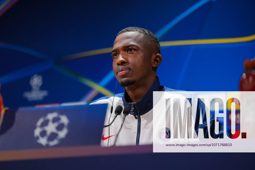 Ahead of PSG v Newcastle United FC - UEFA Champions League AUXERRE, FRANCE - JANUARY 27: Willian Pacho of Paris Saint-Germain attends a Paris Saint-Germain press conference, PK, Pressekonferenz at the Campus PSG in Poissy, France, on January 27, 2026. Maxime Delacroix Anadolu Poissy France. Editorial use only. Please get in touch for any other usage.