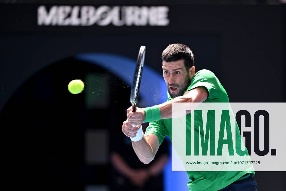TENNIS AUSTRALIAN OPEN, Novak Djokovic of Serbia in action during the mens quarterfinals against Lorenzo Musetti of Italy on day 11 of the 2026 Australian Open tennis tournament at Melbourne Park in Melbourne, Wednesday, January 22, 2026. ( NO ARCHIVING MELBOURNE VICTORIA AUSTRALIA