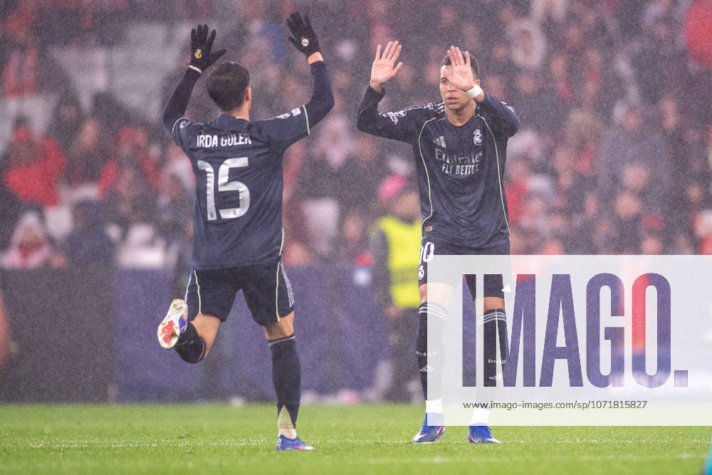 LISBON, PORTUGAL - JANUARY 28: KYLIAN MBAPPE of Real Madrid CF is seen celebrating his goal during the UEFA Champions League 2025 26 MD8 match between SL Benfica and Real Madrid CF, at Estadio do Lisboa e Benfica on January 28, 2026 in Lisbon, Portugal Lisbon Portugal - ZUMAl192 20260128_zsp_l192_063